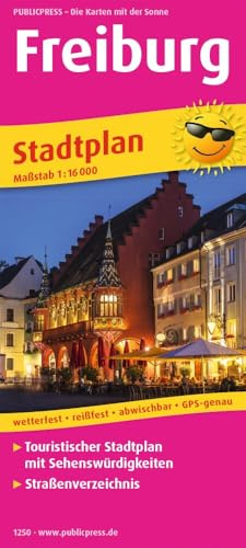 Publicpress Stadtplan Freiburg 1:16.000: Touristischer Stadtplan mit Sehenswürdigkeiten und Straßenverzeichnis. 1:16000 (Stadtplan: SP)