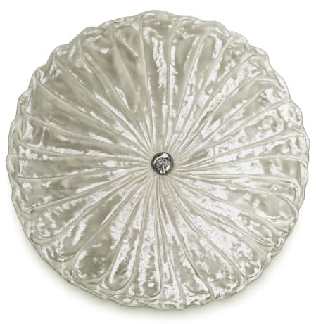 cushion mania Round Velvet Cushion – Luxury Pleated Crush Velvet Decorative Throw Pillow with Diamante Button, Soft Sofa Cushion for Living Room & Bedroom (Cream)