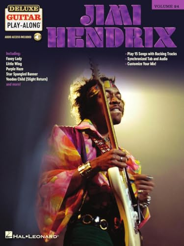 Jimi Hendrix – Deluxe Guitar Play-Along Volume 24 | Guitar Tablature Songbook with Online Audio | Play Iconic Rock Songs with Customizable Backing Tracks | Hal Leonard Music Book