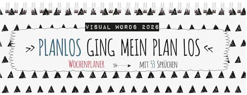 Tischquerkalender Visual Words 2026: 1 Woche 2 Seiten; Tischkalender quer mit viel Platz für Notizen; Format: 29,8 x 10,5 cm