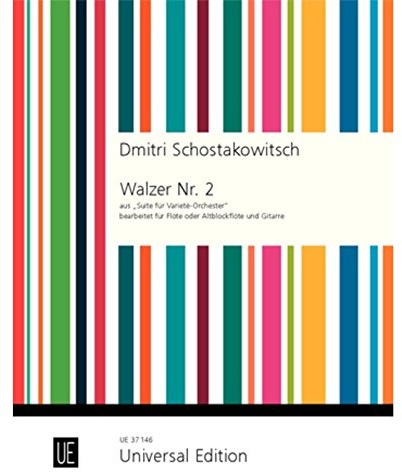 Walzer Nr. 2 aus Suite für Varieté-Orchester: Flöte oder Altblockflöte und Gitarre. Partitur.