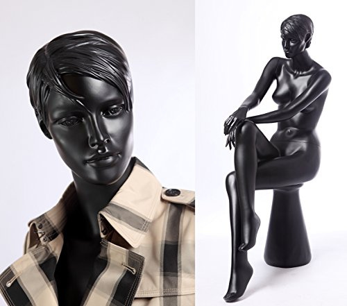 TonHan QT16-8 abstrakte Schaufensterpuppe Schaufensterfigur weiblich Neu mit Gesicht. Matt sitzend