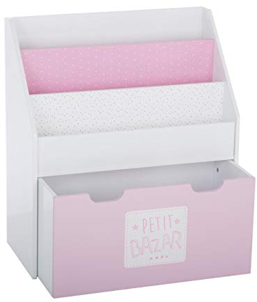 ATMOSPHERA CREATEUR D'INTERIEUR - Libreria per Bambini Rosa su rotelle H70cm
