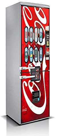 Oedim Vinilo para Frigorífico Cocacola Varias Medidas 185x60cm | Adhesivo Resistente | Pegatina Adhesiva Decorativa de Diseño Elegante