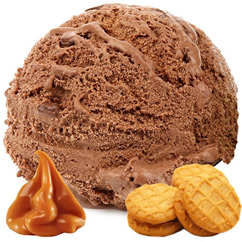 Schoko Karamell Keks Geschmack Gino Gelati Eispulver für Speiseeis Softeispulver Speiseeispulver (Schoko Karamell Keks, 333g)