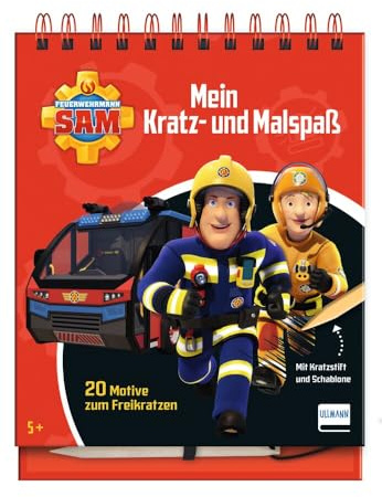 Mein Kratz- und Malspaß – Feuerwehrmann Sam: Kratzbuch mit 20 Kratzbildern von Feuerwehrmann Sam und Bildern zum Malen, Geschenk für Jungen und Mädchen ab 5 Jahren