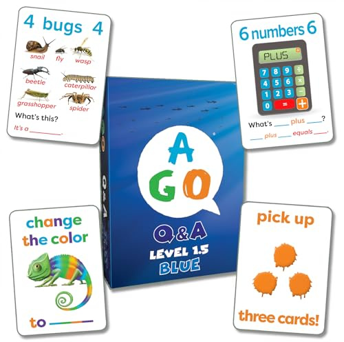 AGO Q&A Blue ESL Card Game - Level 1.5. Fun English Language Learning for EFL/ESL Students - Build Vocabulary, Grammar, and Conversation Skills!
