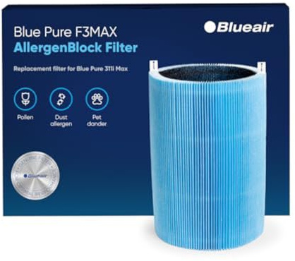 Blueair Blue Pure 3350i Max Series AllergenBlock Filter, Genuine Replacement Filter for Allergies, Pollen, Dust, Pet Hair, Fits Blue Pure 3350i Max Air Purifier