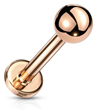 Paula & Fritz® Push-In Labret Piercing Kugel Chirurgenstahl 316L Ball Set 0,8-mm 1-mm 1,2-mm Stab-Dicke Madonna Medusa Monroe Helix Tragus Dahlia