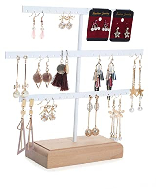 MAGICLULU Présentoir À Bijoux Présentoir À Boucles D'oreilles 52 Trous Support À Boucles D'oreilles Élégant Et Fonctionnel