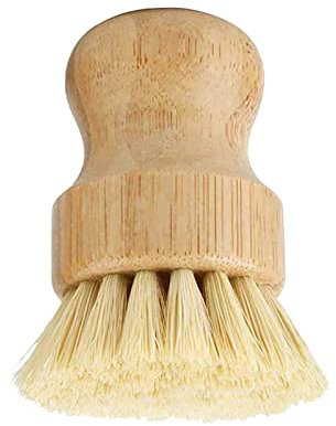 1 Pcs Palm Wooden Dish Scrubber Brush,Bamboo Dish Brush Set, Dish Brushes, Durable Wood Dishes Scrub Brush, Natural Round Vegetable Cleaning Pots Pans Sink Washing Kitchen Brush & Tools