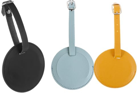Kofferanhänger,3 Stück Gepäckanhänger aus PU-Leder,Koffer- & Taschenanhänger Kofferschilder Anhänger mit Ausweisfach, Namensanhänger für Flughafenbedarf und Geschäftsreisen
