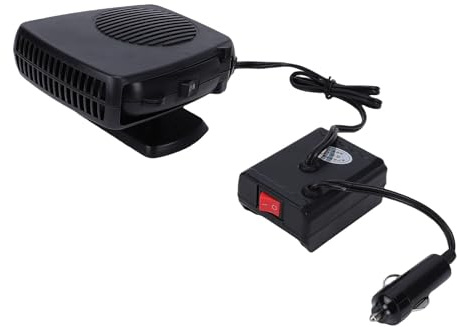 GEERYZHE Ventilador Calefactor Automático 200W - Calentador Portátil para Espacios Pequeños de 360° con Temperatura Constante Inteligente, 2 Niveles de Calor y Salidas USB Duales para Automóvil,