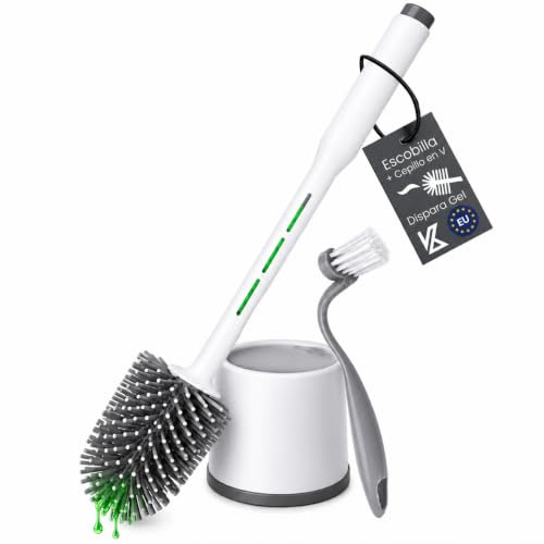KELZANO Escobilla de Baño con Dispensador de Jabón y Cepillo de Limpieza WC