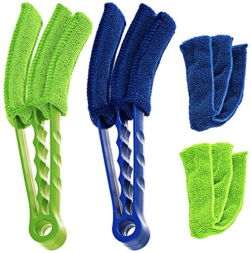 SENHAI Microfaser Blind Duster, Set von 2 Reiniger Pinsel für Fensterläden Vent Klimaanlage, Staubabscheider Reinigungstuch Werkzeug