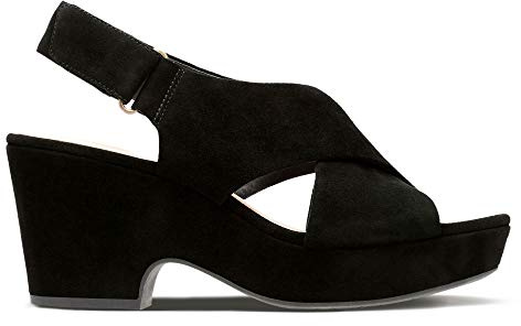 Clarks Maritsa Lara, Sandalia con Pulsera Mujer, Negro (Black Suede-), 38 EU