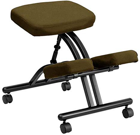 JMYSD Ergonomischer Kniestuhl, Verstellbarer Ergonomischer Kniestuhl, Orthopädische Haltungsstühle Für Das Home Office,Khaki