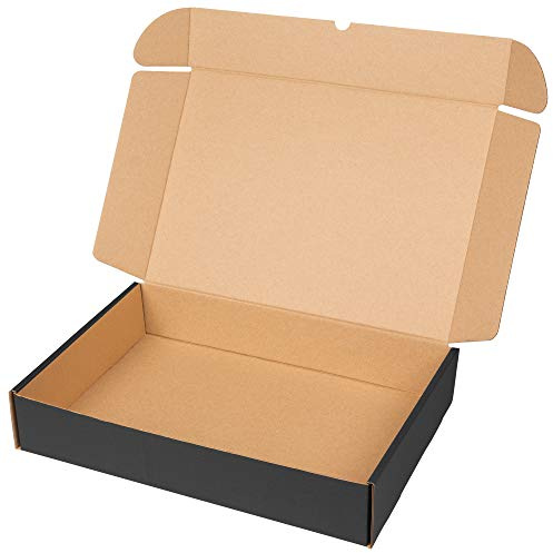 packer PRO Pack 25 Cajas Carton Envios para Ecommerce y Regalo Negras Automontable, Grande 43x30x8cm
