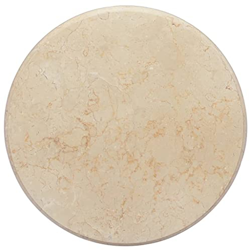 vidaXL Tischplatte Ersatz Marmorplatte Esstischplatte Couchtischplatte Gartentischplatte Kaffeetischplatte Naturstein Platte Creme Ø50x2,5cm Marmor