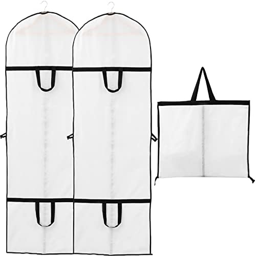 Niviy Kleidersack Lange Hochwertiger Kleidersäcke, Transparent Atmungsaktiver Stoff, für Anzüge Kleider Mäntel Sakkos Hemden Abendkleider Anzugsack Aufbewahrung schwarz 2 Stück 60x180 CM