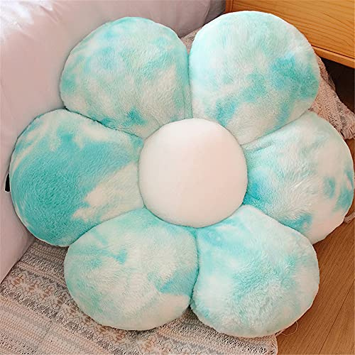 Morbuy Plüsch Kissen Blumenform Sitzkissen Stuhlkissen, Kopfkissen Sitzpolster Sofakissen Stuhl Kissen, Weiche Flauschige Verdickte Bodenkissen Kinderzimmer Dekor (65x65cm,Blau)