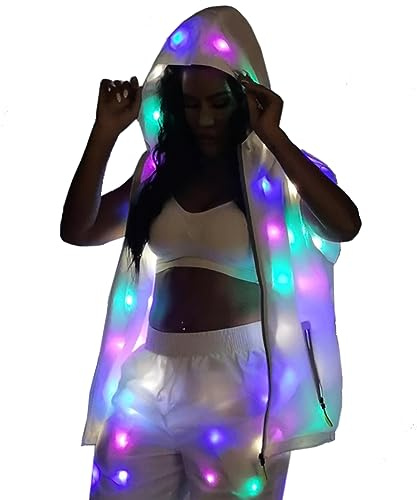 aifuu Mens Womens LED Flash Light Rave Jacket Pants Baseball Hoodies Sport Outwear Party Costume Xmas Fancy Dress