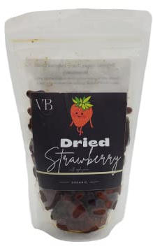 VeganBox Fresas secas orgánicas infundidas con jugo de manzana 300g