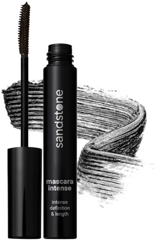 Sandstone Scandinavia Hypoallergene Mascara Intense Schwarz | Allergikerfreundlich & Wischfest Wimperntusche für Volumen, Intensität und Lange Wimpern | Für allergiker geeignet