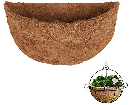 35 cm, inserti in fibra di cocco per impilabili sospese, semicircolari, in fibra di cocco, per vasi di fiori, giardino, veranda, balcone