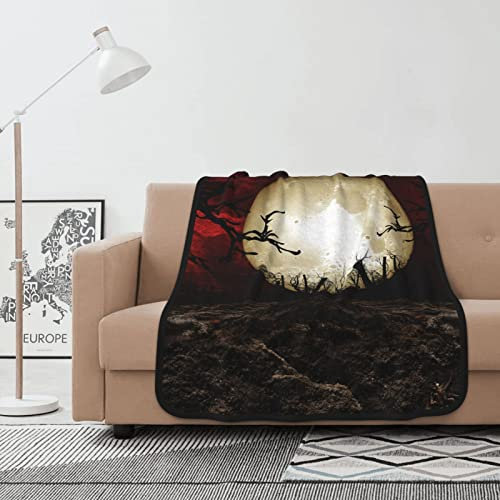 Decke mit scharlachrotem Himmel-Druck, doppelseitige Flanelldecke, superweich, bequem, warm, Überwurfdecke für Couch, Sofa, Bett, 101,6 x 127 cm