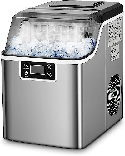 GOPLUS Eiswürfelmaschine, 18 kg/24 Std. Eiswürfelbereiter, Ice Cube Maker mit 3,2 L Wassertank & 1,2 kg Eiskorb & Eiswürfelschaufel, 24 Eiswürfel in 15-20 Minuten, Für Haus Büro Party