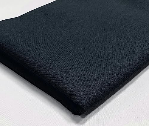 A-Express vanligt bomullstyg – 60 tum 150 cm extra brett per meter – 150 GSM viskosmaterial – för kläder, quiltning, gardinfoder, lakan, kostym, klänning, sängkläder – marinblå 2 meter