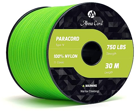 Abma Cord Paracord 750lb 4mm 30M 100% Nylon Seil 11 Kern Typ IV Schnur