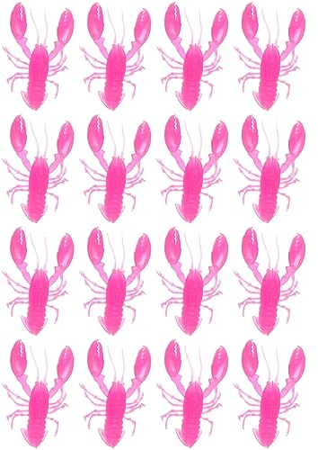 Krebs-Angelköder, 16 Stück, Langusten-Angelköder, schnell sinkende Krebs-Köder, Hummer-Köder, Krebs-Köder, Kunstköder, Köder-Ersatz für Karpfenbarsch-Angeln, Süßwasser, Salzwasser, dunkel (Rosa)