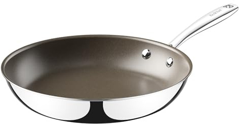 Redchef Poêle À Frire En Acier Inoxydable, Poele Ceramique Induction 28 cm Antiadhésive Avec Revêtement Céramique Premium, sans PTFE sans PFOA sans PFAS, Résistant Au Four, Lave-Vaisselle