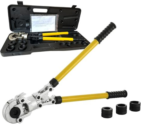 TANIASHOP Pinza Crimpatrice Manuale Pressatrice per Multistrato con Testa Rotante a 360° Pinza per Serra Pinza Crimpatrice idraulica con Matrici Φ 16-20 mm-26 mm-32 mm per Tubo PEX