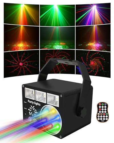 Vicalo Luci Discoteca, Luce DJ LED Proiettore Musica e Strobo Controllata luci della discoteca, USB luci discoteca a ritmo di musica da Festa con Telecomando per Festa, Natale, Bar, Halloween