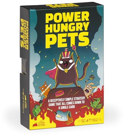 Exploding Kittens - Power Hungry Pets - 2-6 Players - Ages 7+ - 15 Minutes to Play - Strategic and Simple Card Game - Ideal for Party, Family Game Night, Kids and Adults