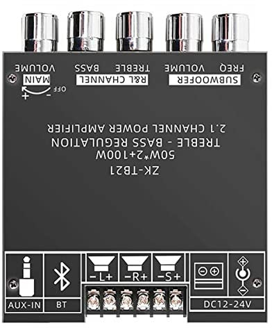 Tyatocepy -TB21 Bluetooth 5.0 Subwoofer Amplifier Board 50WX2+100W 2.1 Channel Power Audio Stereo Amplifier Board Bass AMP