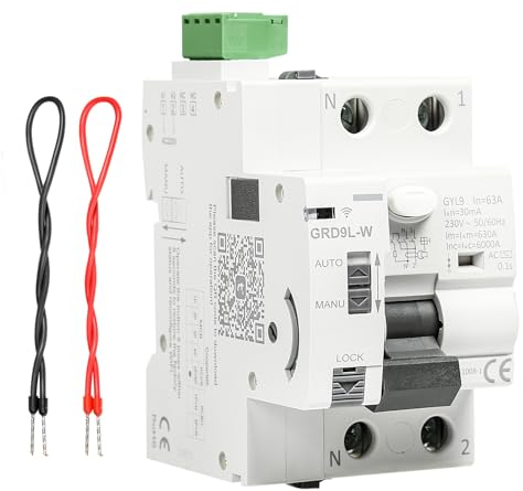 Interruttore Magnetotermico Differenziale wifi 63A 30MA 2P Salvavita MCB/RCCB Richiede la richiusura manuale tramite, Modalità AUTO è possibile controllare la chiusura e la suddivisione tramite APP.