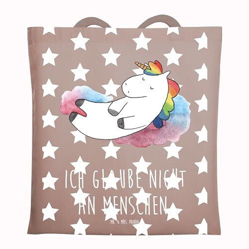 Mr. & Mrs. Panda Tasche Einhorn Wolke 7 - Geschenk, Witzig, Schultertasche, Einhörner, Menschen, Tüte, Laptoptasche, Jutebeutel, Verliebt, Tote Bag, Unicorn, Schultasche
