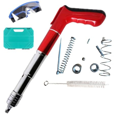 Air Nailer, Compact Pneumatic Nailer, 5 Gears Manual Nail Machine, Nail Wall Fastening Tool for Red Brick Walls, Concrete Walls, Wooden Boards