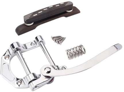 ifundom Gitarrensteg Jazzgitarrensteg mit Vibrato-saitenhalter und Tremolo Saitige Archtop-gitarren Inklusive Stellschrauben und Rändelrad zur Höhenverstellung