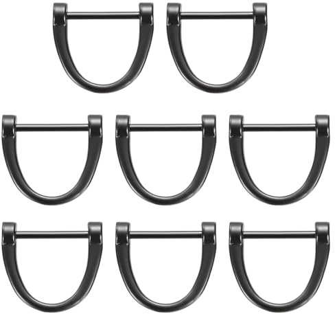 sourcing map D-Rings Screw in Shackle Horseshoe Metal U Shape D Ring for Purse Bags DIY Crafts Keychains Accessories
