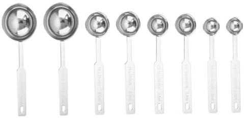 Alipis 8pcs Measuring Spoon Stainless Steel Baking Supplies Cooking Tools Kitchenware for Coffee Milk Powder Condiments Measurement Markings