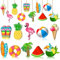 Baumschmuck Sommer, 20 Stück Holzanhänger Sommer, Deko Anhänger Hawaii, Holzdeko Hängend Strandstil, Hängedeko Holz Sommer mit Seil für Fenster, Türen, Gärten, Bäume (Farbe A)