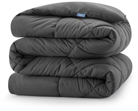 CozyLux Piumino Letto Singolo 135x200 cm per 4 Stagioni, Piumino in Microfibra 300 g/m² Autunnale Invernale 135 x 200, Trapunta in Microfibra Morbida e Traspirante, 200x135, Gris