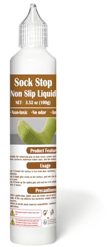 EIGTWEN Colla trasparente Sock Stop, 100 g, liquido antiscivolo impermeabile, fornisce una protezione antiscivolo per tutti i tipi di superfici, adatta per grucce, tappeti e tappetini da bagno
