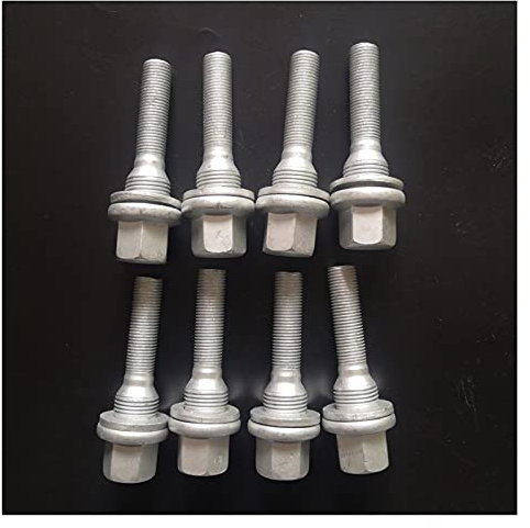 Ecrou Antivol, Goujon de Roue M12 X 1.25 Roue Longues Longues Boulons De Siège Plat Lave-linge Pneus Utilisation Adaptée Pour CITROEN Peugeot 301 3008 308 406 607(8 PCS)