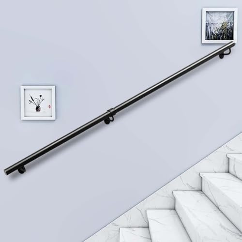 Industrial Handrail for Stairs, Non-Slip Metal Stair Railing with Wall Holders and Metal Screws, Staircase Banister Support Rod for Interior Corridor Villa Building Loft(17ft/510cm)